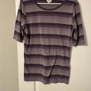 Striped Short Sleeve Tee in Purple